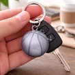 Basketball Shaped Metal Keychain | https://www.bestnamebadges.com