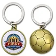 Soccer Ball Shaped Metal Keychain | https://www.bestnamebadges.com