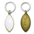 Football Shaped Metal Keychain | https://www.bestnamebadges.com