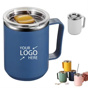 Stainless Steel Coffee Mug With Lid 15 OZ | https://www.bestnamebadges.com