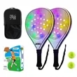 Outdoor Beach Paddle Tennis Set 2 Rackets Ball Bag with LED | https://www.bestnamebadges.com