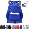 Drawstring Tennis Sports Backpack Water Resistant String Bag | https://www.bestnamebadges.com