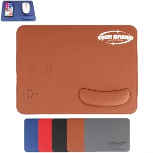 PU Leather Wrist Mouse Pad With Wireless Charging | https://www.bestnamebadges.com