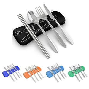 4Pcs Stainless Steel Portable Tableware