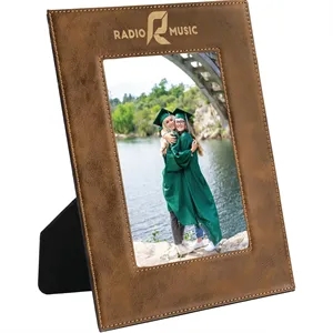 5" x 7" Rustic & Gold Leatherette Photo Frame