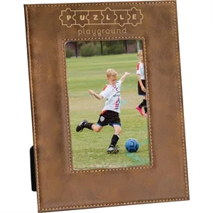 4" x 6" Rustic & Gold Leatherette Photo Frame