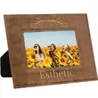 4" x 6" Rustic & Gold Leatherette Photo Frame | https://www.bestnamebadges.com