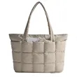 Puffer Work Tote Handbag | https://www.bestnamebadges.com