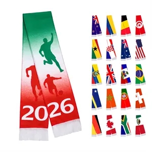 Full Color Custom World Cup Fans Scarf With Tassel