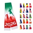 Full Color Custom World Cup Fans Scarf With Tassel | https://www.bestnamebadges.com