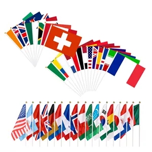 Double Sided Small Hand Held National Stick Flags 8.3"x5.5"