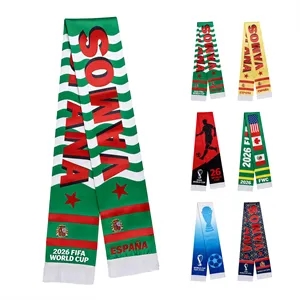 Double Side Custom Satin Scarf W/ Tassel for World Cup Fans
