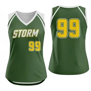 Women's V Neck Sleeveless Softball Jersey 160 GSM