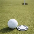 Platinum Poker Chip with Removable Ball Marker | https://www.bestnamebadges.com