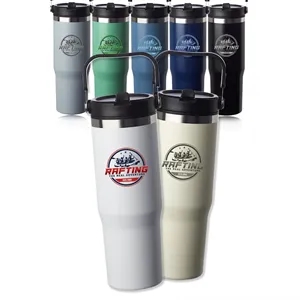 Bayview 30 oz. Stainless Steel Travel Mug with Plastic Liner | https://www.bestnamebadges.com