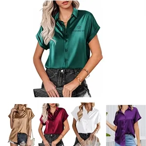 Women's Short Sleeve Silk Blouse