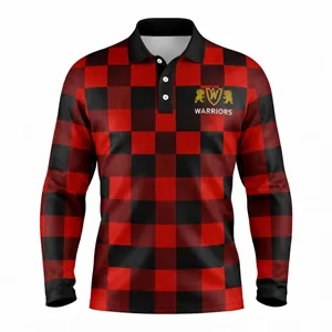 Unisex Sublimated Long Sleeve Polo Shirt Interlock 150G