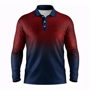 Unisex Sublimated Long Sleeve Polo Shirt Spandex 180G