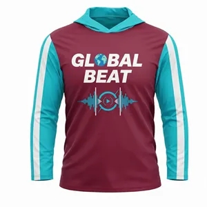 Unisex Sublimated Long Sleeve Hooded Interlock Shirt 180GSM