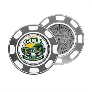 Platinum Poker Chip with Removable Ball Marker