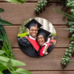 3.75 Inch Round Cork Back Photo Coasters | https://www.bestnamebadges.com