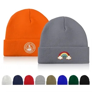Warm Cuffed Knit Beanie Hat
