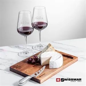 Swissmar® Acacia Board &  2 Laurent Wine | https://www.bestnamebadges.com