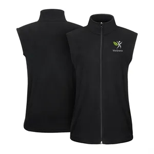 Women's Basic Polar Fleece Vest With Zipper
