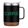 12oz. Vacuum Insulated SS Mug with Cork Bottom | https://www.bestnamebadges.com
