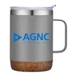 12oz. Vacuum Insulated SS Mug with Cork Bottom | https://www.bestnamebadges.com