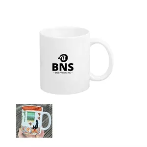 11 OZ. White  Printed Ceramic Mug