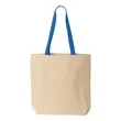 Liberty Bags Natural Tote with Contrast-Color Handles | https://www.bestnamebadges.com