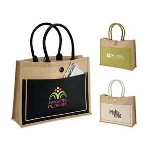 Camden Natural Jute Tote | https://www.bestnamebadges.com