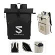 Casey PU Roll-Top Laptop Backpack | https://www.bestnamebadges.com