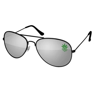 Aviator Mirror Sunglasses w/ 1-color imprint