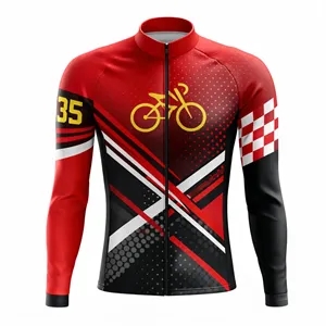Unisex Full-Color Long Sleeve Cycling Jersey 300 GSM