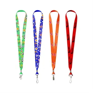 3/4" Sublimated Lanyard With Metal Crimp And Optional Clamp