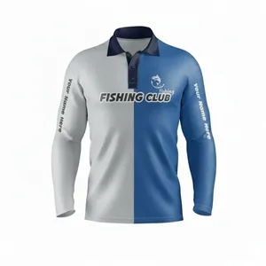 Long Sleeve Fishing Polo Shirt Ice Silk Sublimated 180GSM
