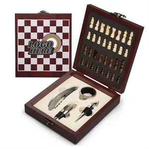 Chess & Wine Gift Set