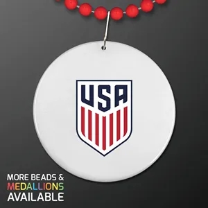 World Cup Medallion on Red Value Beads (NON-Light Up)
