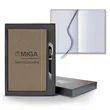 Linen Banded Medio Lined White Page Journal Gift Set | https://www.bestnamebadges.com