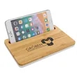 Bamboo Wireless Charging Pad with Phone Stand | https://www.bestnamebadges.com