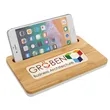 Bamboo Wireless Charging Pad with Phone Stand | https://www.bestnamebadges.com