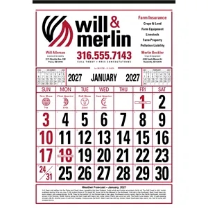 Skinner & Kennedy® Commercial 12-Sheet Calendar