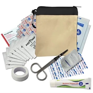 Garyline® Canvas Zipper Pouch First Aid Kit - 44 Piece | https://www.bestnamebadges.com