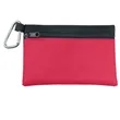 Garyline® Two-Tone Polyester Zip Pouch with Carabiner | https://www.bestnamebadges.com