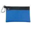 Garyline® Two-Tone Polyester Zip Pouch with Carabiner | https://www.bestnamebadges.com