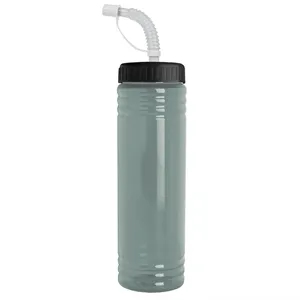 Garyline® Slim Fit RPET Bottle with Straw Lid - 24 oz. | https://www.bestnamebadges.com
