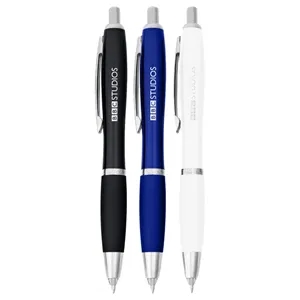 Union Printed - Silver Lighted Tip Click Metal Pen 