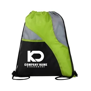 Tri-Color Sports Drawstring Backpack ( 14" X 16.5" )